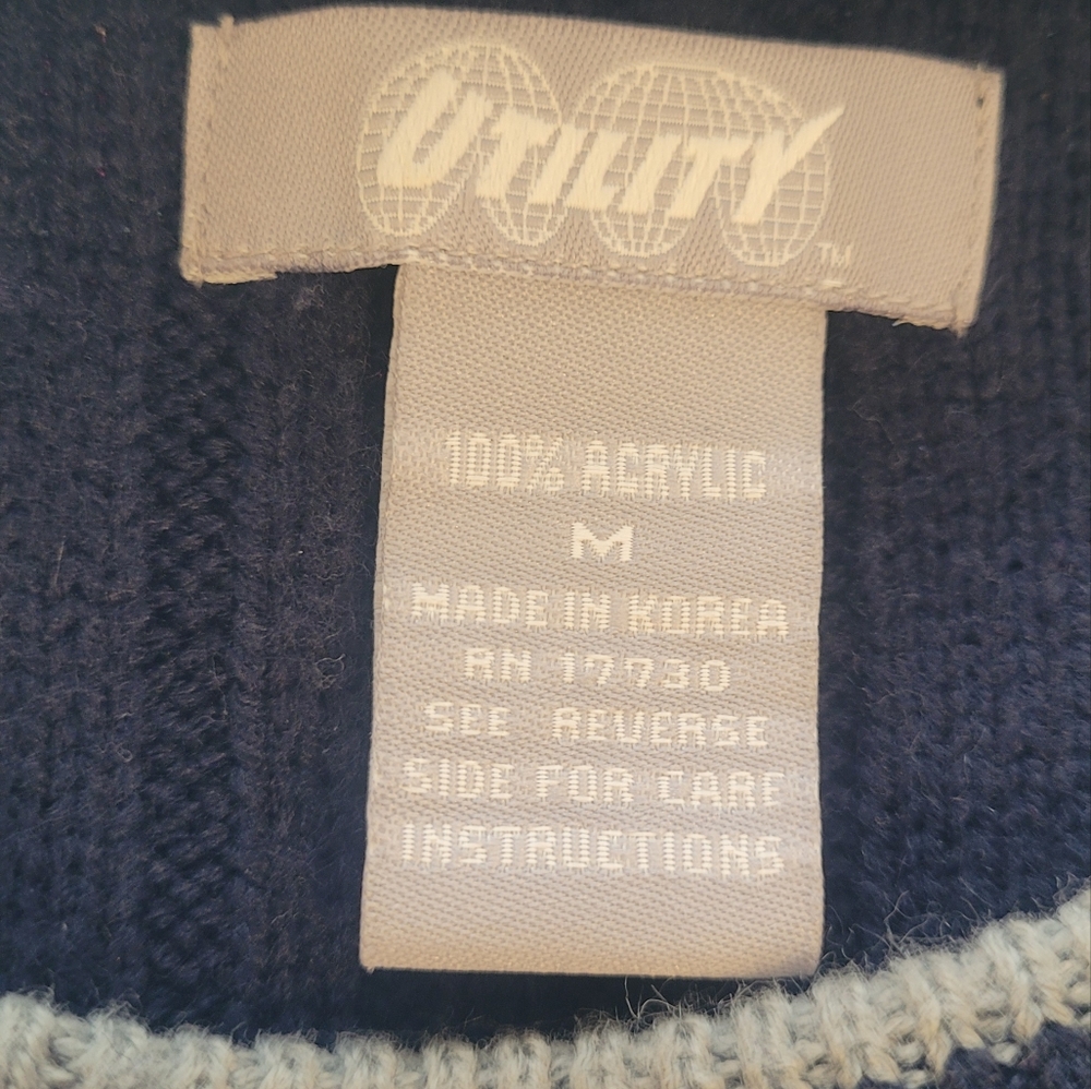 Navy Blue Ribbed Sweater - Picture 3 of 3
